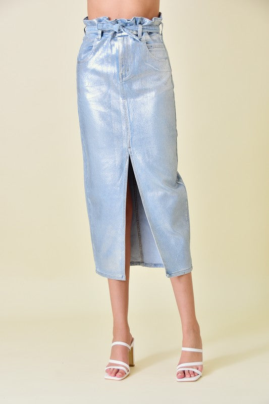 Maxi Falda Strap Belted Center Slit