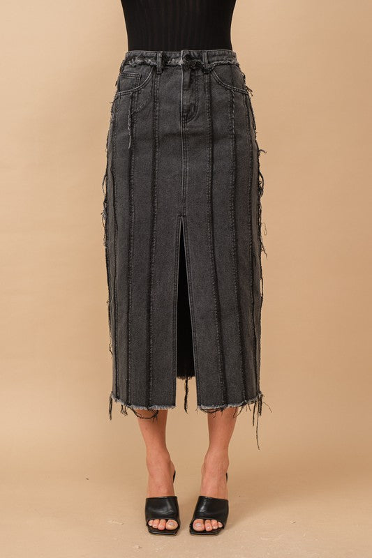 Maxi Falda Denim Black