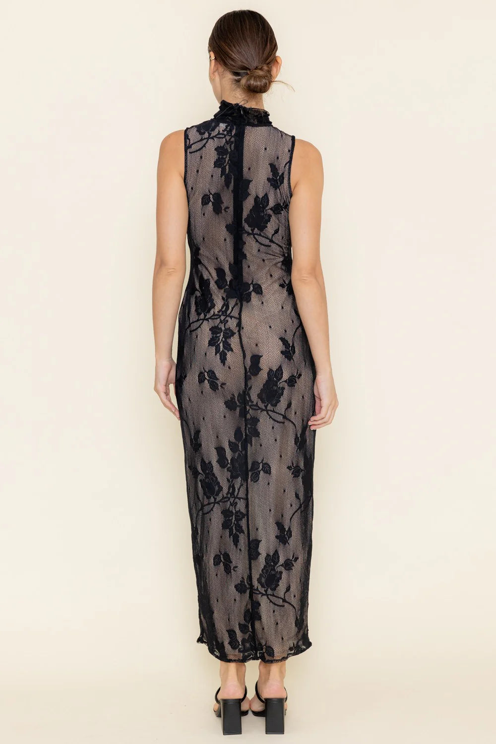 Vestido Lace Turtleneck Black