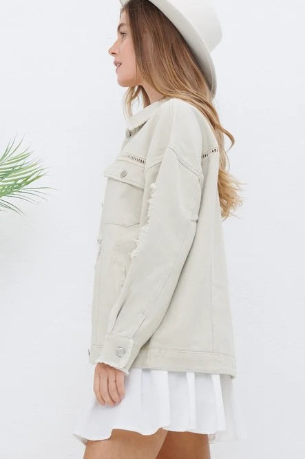 Chaqueta Distressed Beige