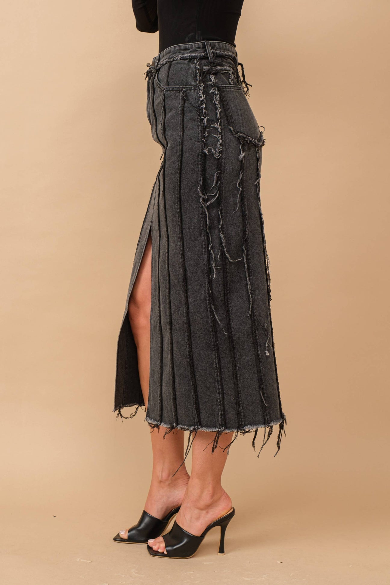 Maxi Falda Denim Black