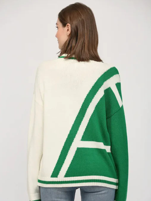 Cardigan Pickleball Button Cream Green