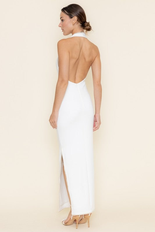 Vestido Pearl Detailed White