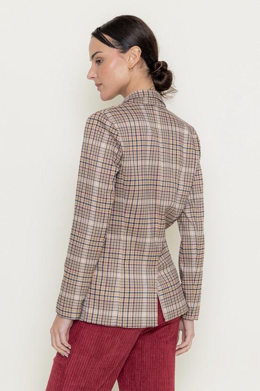 Plaid Blazer Brown