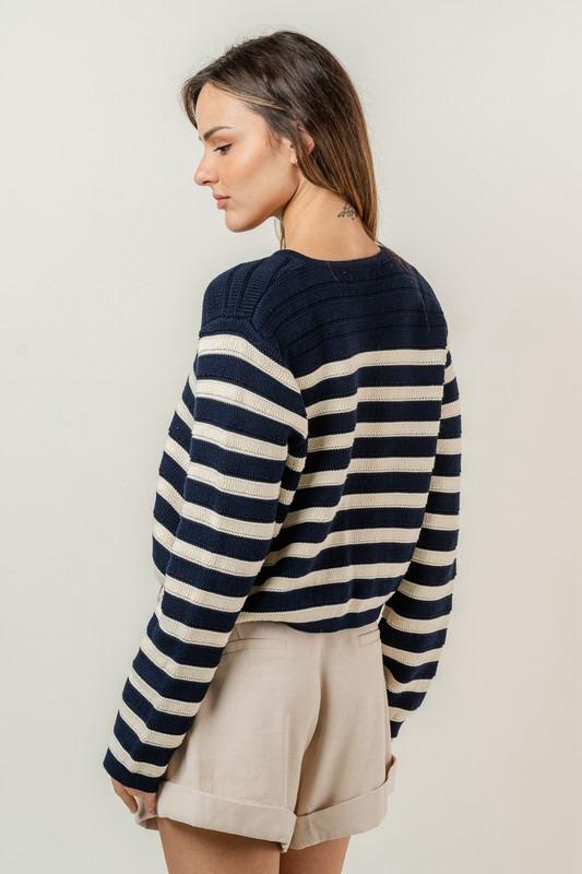 Cardigan Chain Navy White