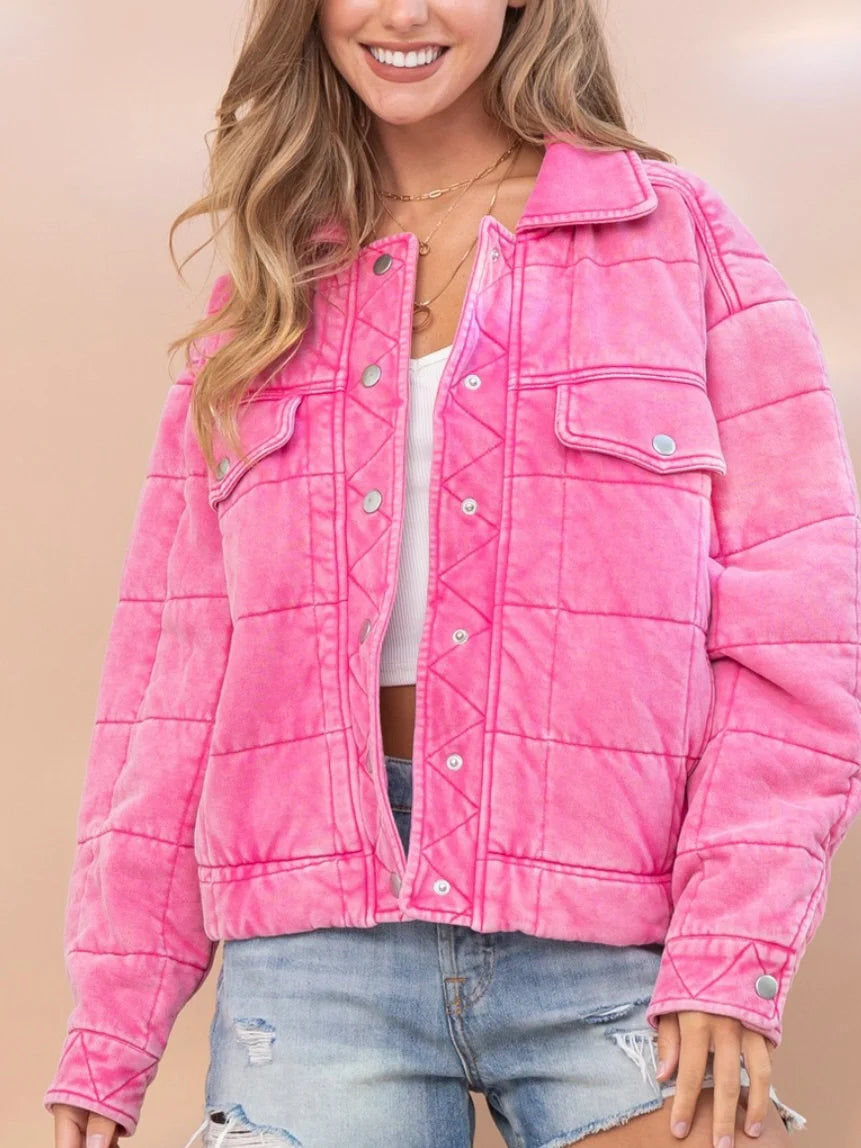 Chaqueta Stone Washed Pink