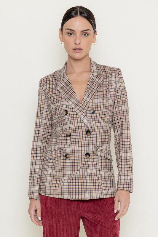 Plaid Blazer Brown