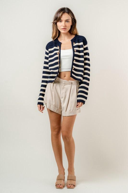 Cardigan Chain Navy White