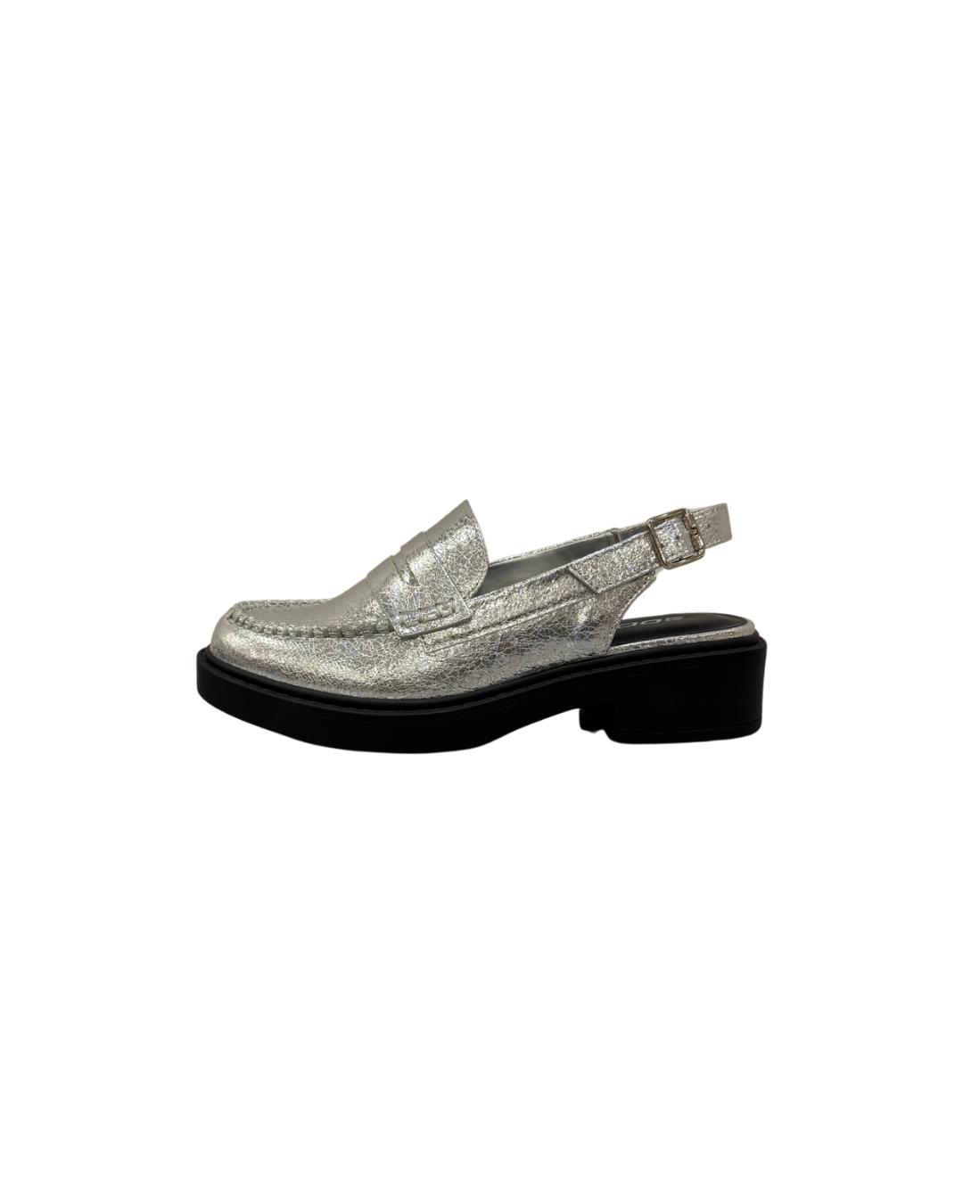 Low Block Heeled Slingback Platform Loafers