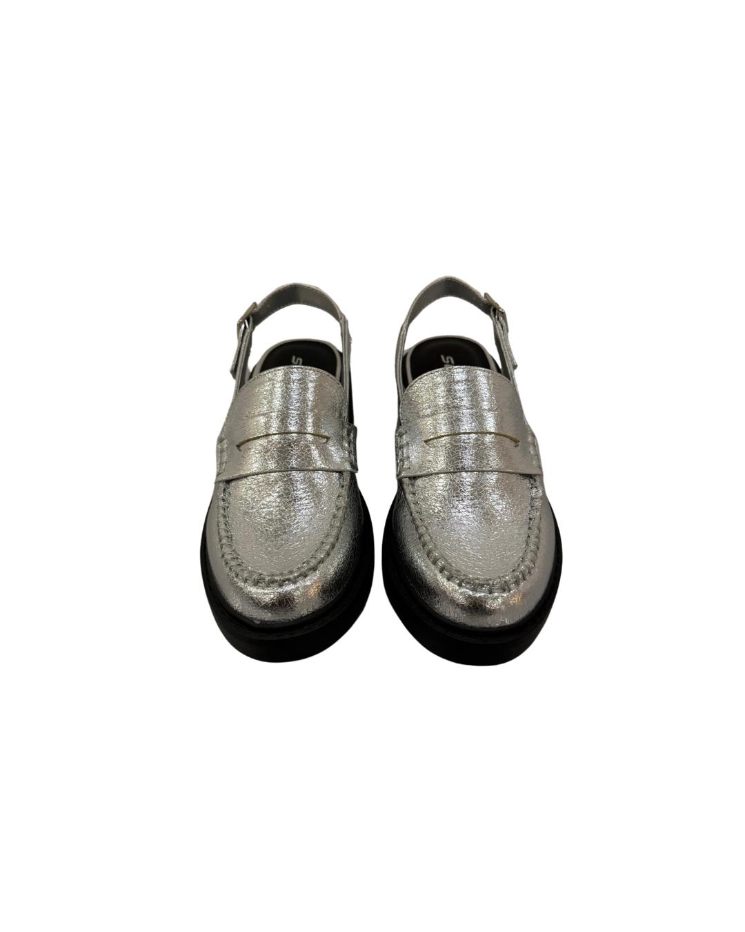 Low Block Heeled Slingback Platform Loafers