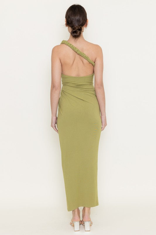 Vestido With High Slit Pistacho
